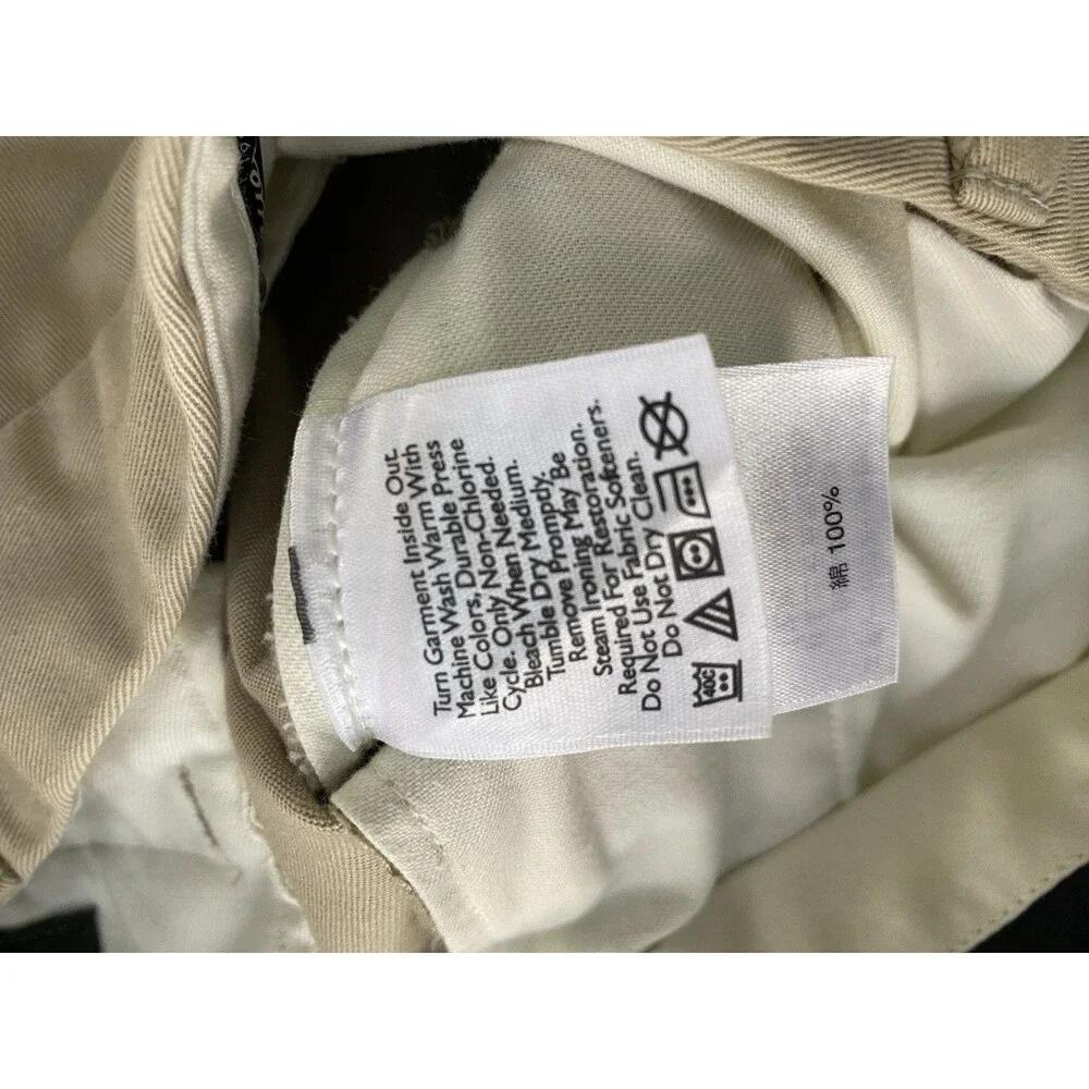 Eddie Bauer Men's Chino Pants 32x32 Khaki Tan Wrinkle Resistant Classic Fit